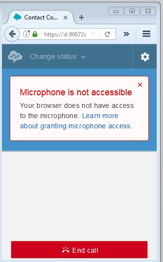 Amazon Connect- Microphone permissions for browser calls
